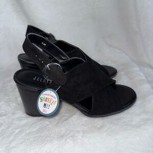 Jellypop Cross-Strap Chunky Heel Sandals